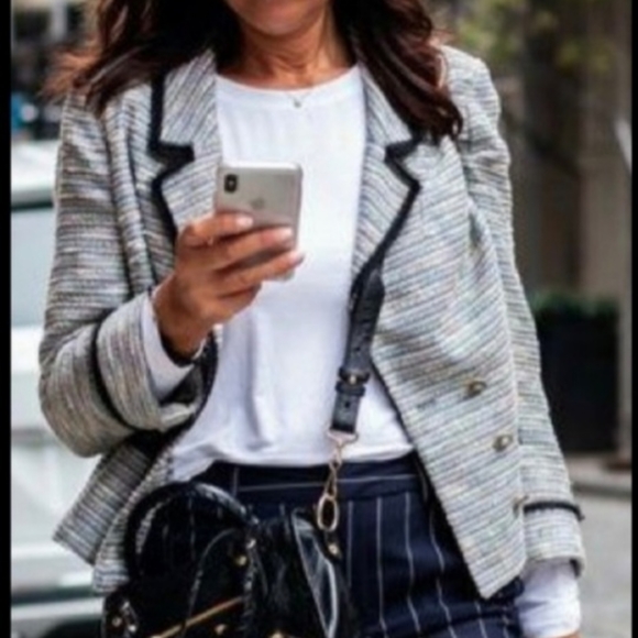 Anthropologie Coquille Jacket Tweed Woven Size 6 Blazer with funky buttons - Picture 11 of 14